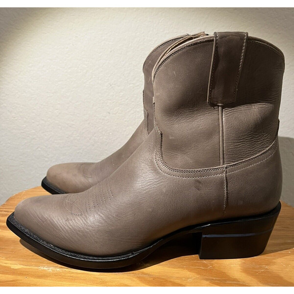 Alvies Boots W 10.5 | M 9 Gray Leather Ankle Zip Shorty * display pair * NWD * - Picture 5 of 11